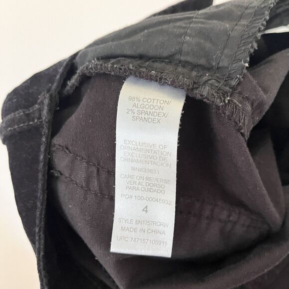 Democracy Corduroy Pants Black Skinny Zipper Pocket Cotton Blend - Size 4 - Picture 7 of 8